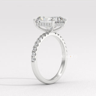 2.0CT Radiant Diamond Pave Setting Moissanite Engagement Ring