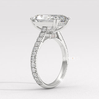 5.0CT Radiant Diamond Hidden Halo Moissanite Engagement Ring