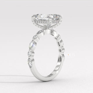 2.0CT Radiant Diamond Pave Setting Moissanite Engagement Ring