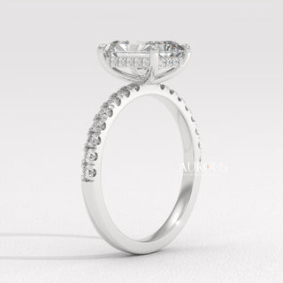 1.50CT Radiant Diamond Pave Setting Moissanite Engagement Ring