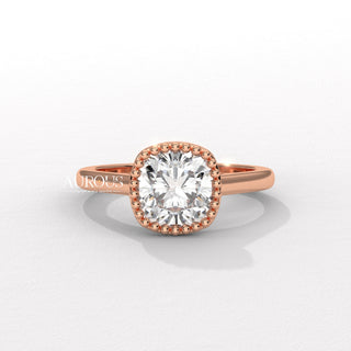 1.50CT Cushion Cut Vintage Style Bezel Setting Moissanite Engagement Ring
