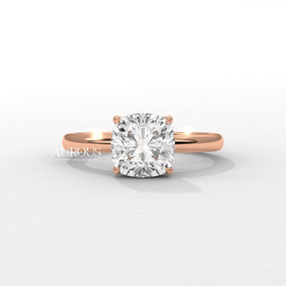 1.50CT Cushion Diamond Hidden Halo Moissanite Engagement Ring