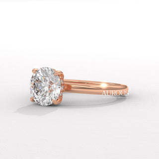 2.0CT Round Diamond Hidden Halo Setting Moissanite Engagement Ring