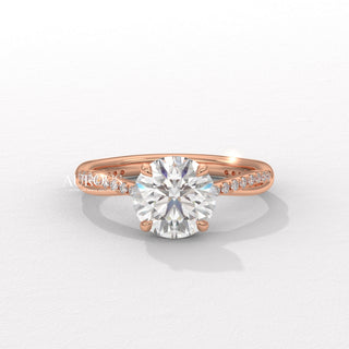 1.50CT Round Diamond Twisted Pave Setting Moissanite Engagement Ring