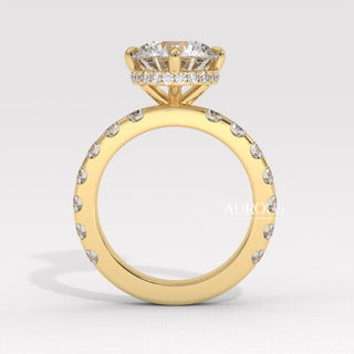 1.50CT Round Diamond Pave Setting Moissanite Engagement Ring