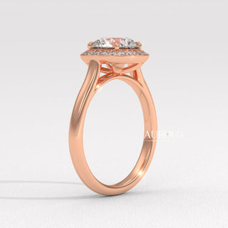 1.50CT Round Cut Diamond Halo Setting Moissanite Engagement Ring