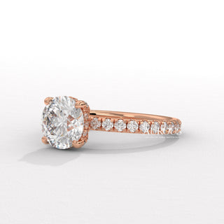1.50CT Round Diamond Hidden Halo Pave Setting Engagement Ring