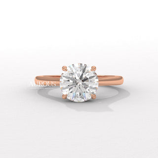 2.0CT Round Diamond Hidden Halo Moissanite Engagement Ring