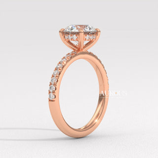 1.50CT Round Cut Pave Setting Moissanite Engagement Ring