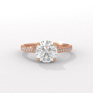 1.50CT Round Diamond Pave Setting Moissanite Engagement Ring