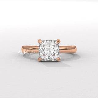 1.50CT Princess Cut Diamond Hidden Halo Setting Moissanite Engagement Ring