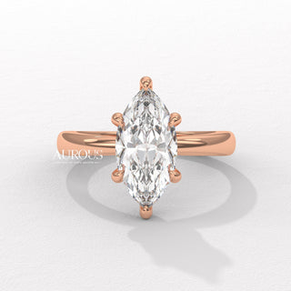 2.0CT Marquise Cut Hidden Halo Diamond Moissanite Engagement Ring