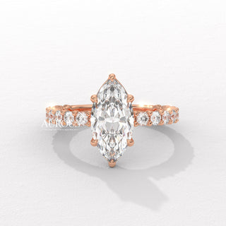 2.0CT Marquise Diamond Pave Setting Moissanite Engagement Ring