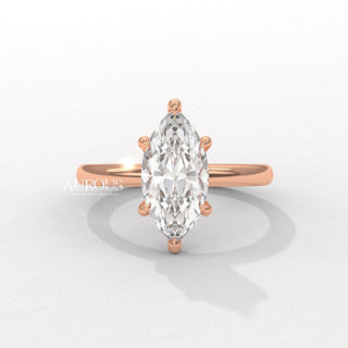 2.0CT Marquise Diamond Hidden Halo Moissanite Engagement Ring