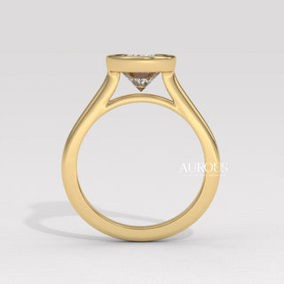 1.50CT Oval Diamond Bezel Setting Solitaire Moissanite Engagement Ring