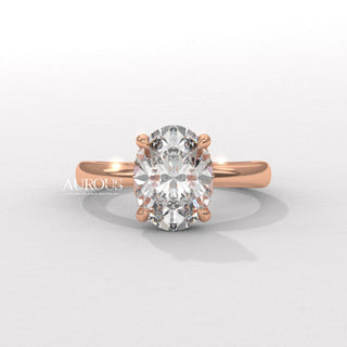 1.50CT Oval Cut Hidden Halo Diamond Moissanite Engagement Ring