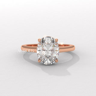 1.50CT Oval Cut Hidden Halo Moissanite Engagement Ring