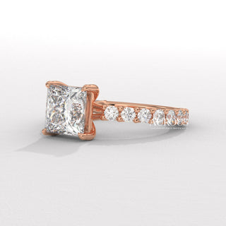 1.50CT Princess Diamond Pave Setting Moissanite Engagement Ring
