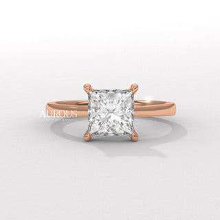 1.50CT Princess Diamond Solitaire Setting Moissanite Engagement Ring