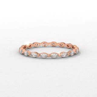 Marquise Diamond Eternity Moissanite Wedding Band