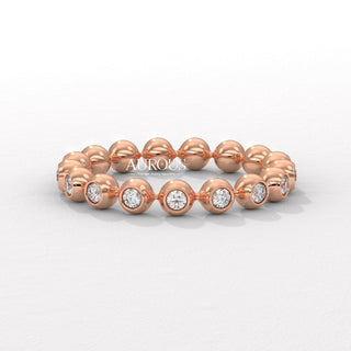 Round Diamond Bezel Setting Eternity Moissanite Wedding Band