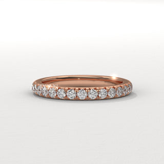 Round Diamond Pave Setting Eternity Moissanite Wedding Band