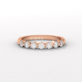 Round Diamond Half Eternity Moissanite Wedding Band