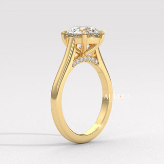 1.50CT Round Diamond Hidden Halo Moissanite Engagement Ring