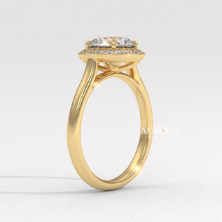 1.50CT Round Cut Diamond Halo Setting Moissanite Engagement Ring