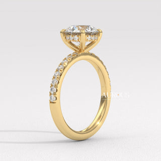 1.50CT Round Cut Pave Setting Moissanite Engagement Ring