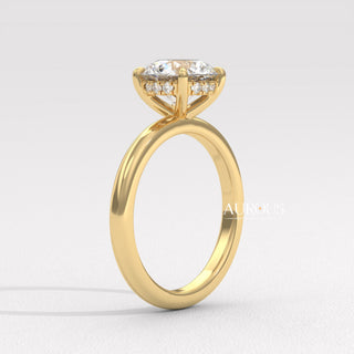 2.0CT Round Diamond Hidden Halo Setting Moissanite Engagement Ring