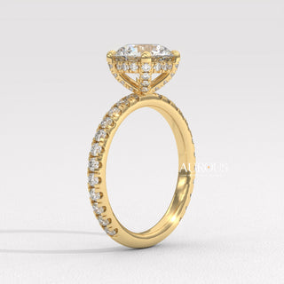 1.50CT Round Diamond Hidden Halo Pave Setting Engagement Ring
