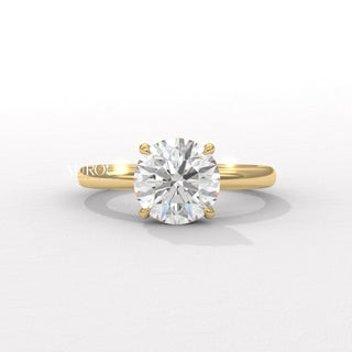 2.0CT Round Diamond Hidden Halo Setting Moissanite Engagement Ring