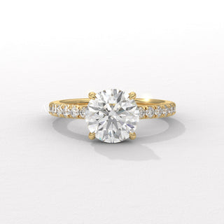1.50CT Round Cut Pave Setting Moissanite Engagement Ring