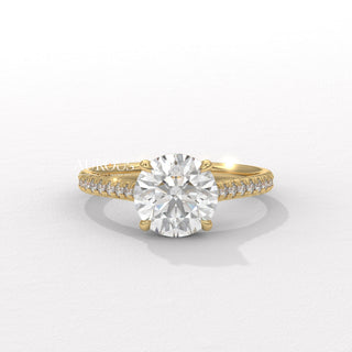1.50CT Round Diamond Pave Setting Moissanite Engagement Ring
