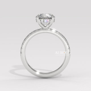 1.50CT Round Cut Pave Setting Moissanite Engagement Ring