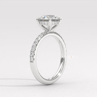 1.50CT Round Cut Pave Setting Moissanite Engagement Ring