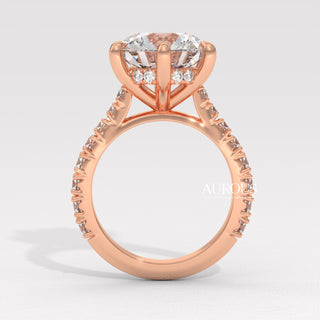 4.0CT Round Diamond Hidden Halo Pave Setting Moissanite Engagement Ring