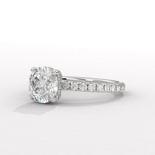 1.50CT Round Diamond Hidden Halo Pave Setting Engagement Ring