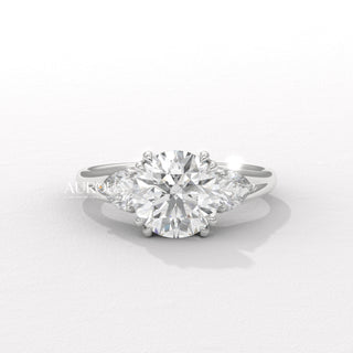 1.50CT Round Diamond Three Stone Setting Moissanite Engagement Ring