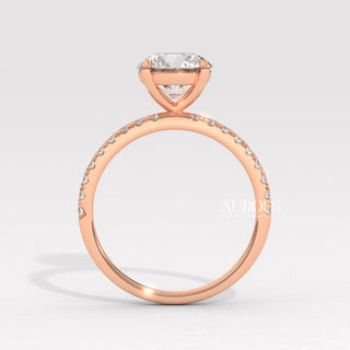 2.0CT Round Diamond Pave Setting Moissanite Engagement Ring