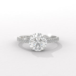 1.50CT Round Diamond Pave Setting Moissanite Engagement Ring