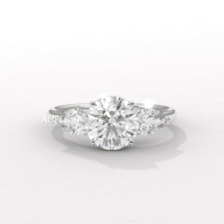 2.0CT Round Diamond Three Stone Unique Moissanite Engagement Ring