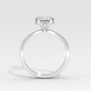 1.0CT Round Cut Diamond Hidden Halo Setting Moissanite Engagement Ring