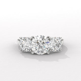 1.50CT Round Diamond Three Stone Setting Moissanite Engagement Ring