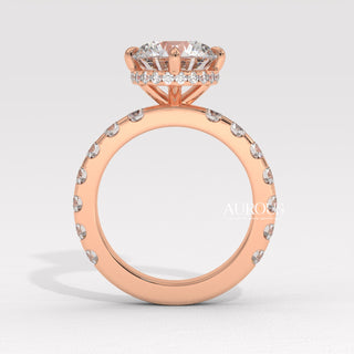 1.50CT Round Diamond Pave Setting Moissanite Engagement Ring