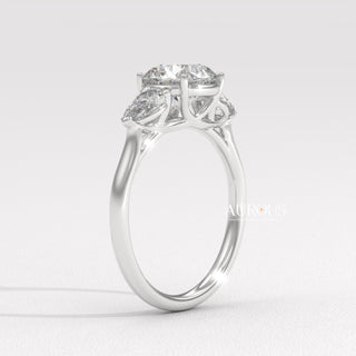 2.0CT Round Diamond Three Stone Unique Moissanite Engagement Ring