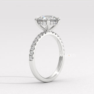 1.50CT Round Diamond Pave Setting Moissanite Engagement Ring