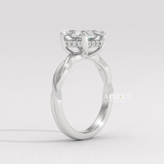1.50CT Princess Diamond Hidden Halo Twisted Moissanite Engagement Ring