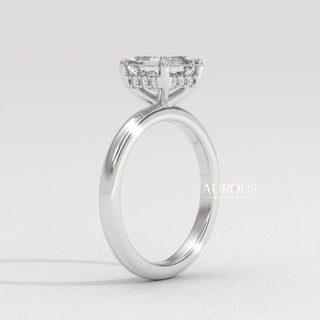 1.50CT Asscher Cut Diamond Hidden Halo Moissanite Engagement Ring